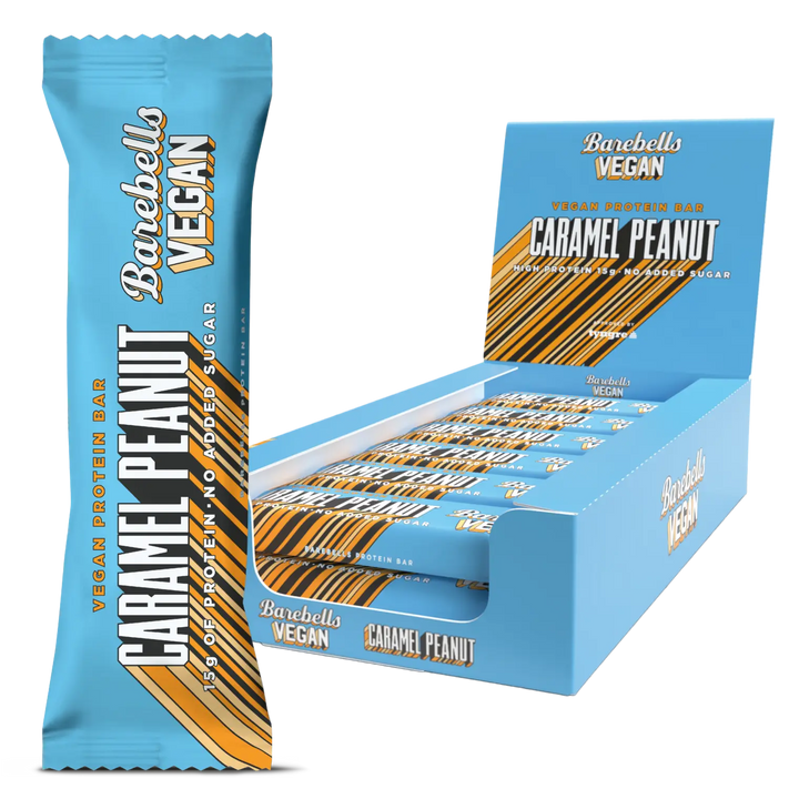 Barebells Veganer Proteinriegel – Caramel Peanut (12 x 55 g)