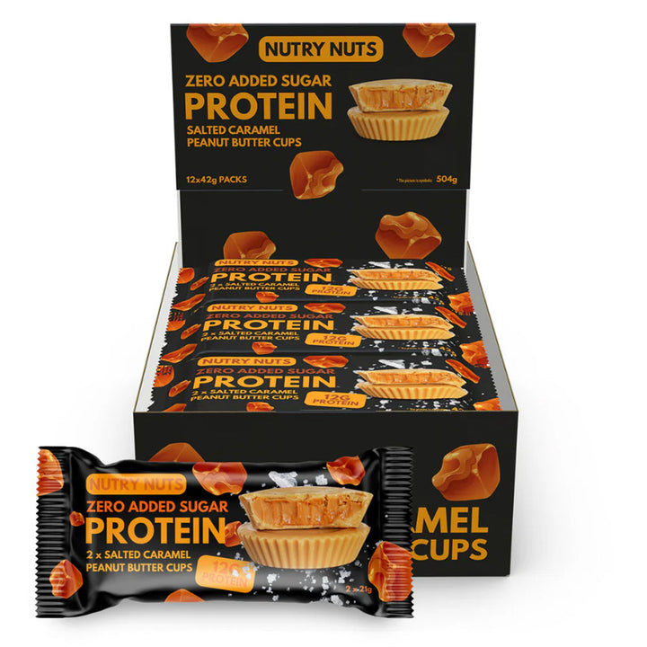 Nutry Nuts Erdnussbutter-Cups – Salted Caramel (12 x 42 g)