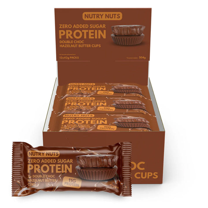 Nutry Nuts Haselnussbutter-Cups – Double Chocolate Hazelnut (12 x 42 g)