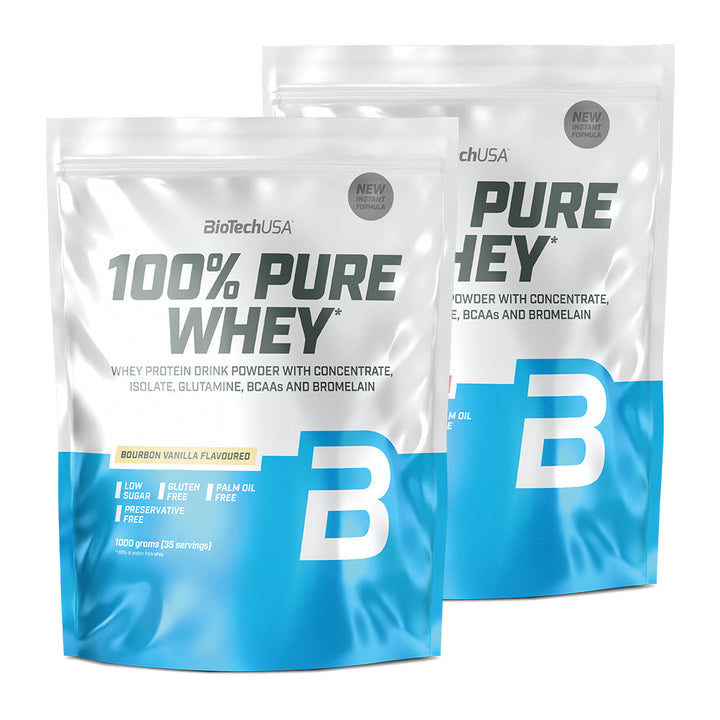 BioTechUSA 100 % Pure Whey – Proteinpulver (2 x 1 kg)