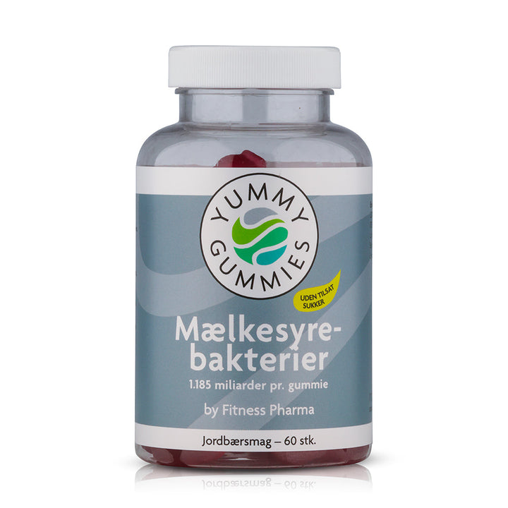 Fitness Pharma Yummy Gummies Milchsäurebakterien – Jordbærsmag (60 Stück)