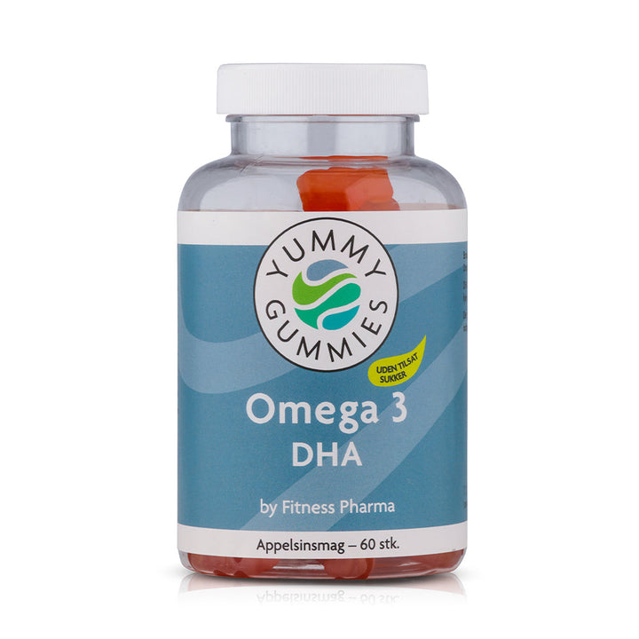 Fitness Pharma Yummy Gummies Omega-3-DHA – Appelsinsmag (60 Stück)